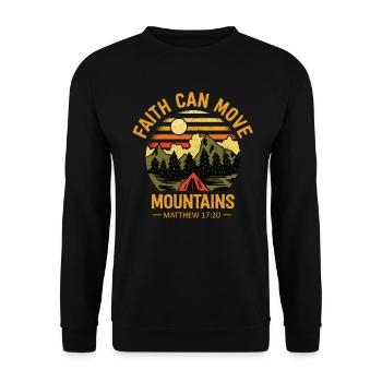 Christian Faith Can Move Mountains Jesus Christ - Unisex Sweatshirt - black - Front - Alina (178cm) & Michal (187cm)