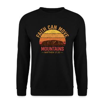 Christian Faith Can Move Mountains Jesus Christ - Unisex Pullover - Schwarz - Vorne - Alina (178cm) & Michal (187cm)