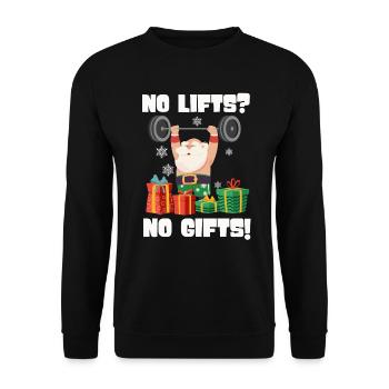 No Lifts No Gifts Christmas Gym Ugly Santa - Unisex Sweatshirt - black - Front - Alina (178cm) & Michal (187cm)