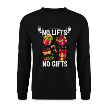 No Lifts No Gifts Christmas Gym Ugly Santa - Unisex Sweatshirt - black - Front - Alina (178cm) & Michal (187cm)