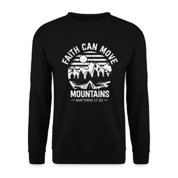 Christian Faith Can Move Mountains Jesus Christ - Unisex Pullover - Schwarz - Vorne - Alina (178cm) & Michal (187cm)