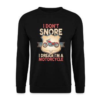I Don't Snore I Dream I'm A Motorcycle - Unisex Pullover - Schwarz - Vorne - Alina (178cm) & Michal (187cm)