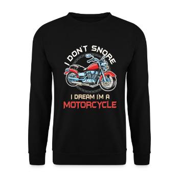 I Don't Snore I Dream I'm A Motorcycle - Unisex Pullover - Schwarz - Vorne - Alina (178cm) & Michal (187cm)