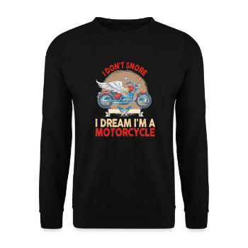 I Don't Snore I Dream I'm A Motorcycle - Unisex Pullover - Schwarz - Vorne - Alina (178cm) & Michal (187cm)