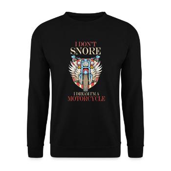 I Don't Snore I Dream I'm A Motorcycle - Unisex Pullover - Schwarz - Vorne - Alina (178cm) & Michal (187cm)
