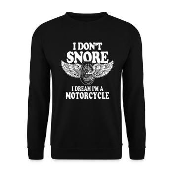 I Don't Snore I Dream I'm A Motorcycle - Unisex Pullover - Schwarz - Vorne - Alina (178cm) & Michal (187cm)