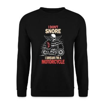 I Don't Snore I Dream I'm A Motorcycle - Unisex Pullover - Schwarz - Vorne - Alina (178cm) & Michal (187cm)