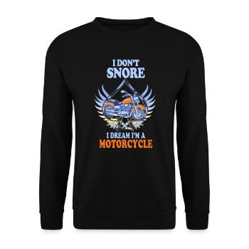 I Don't Snore I Dream I'm A Motorcycle - Unisex Pullover - Schwarz - Vorne - Alina (178cm) & Michal (187cm)
