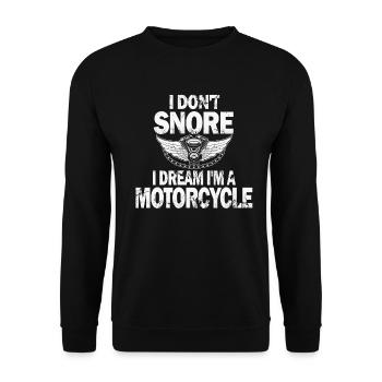 I Don't Snore I Dream I'm A Motorcycle - Unisex Pullover - Schwarz - Vorne - Alina (178cm) & Michal (187cm)