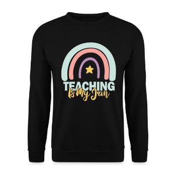 Teaching Is My Jam School Teacher Appreciation - Unisex Sweatshirt - black - Front - Alina (178cm) & Michal (187cm)
