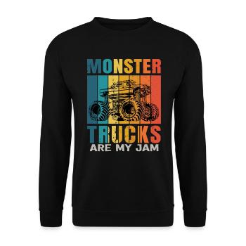 Les Monster Trucks sont ma jam vintage rétro - Sweat-shirt Unisexe - noir - Devant - Alina (178cm) & Michal (187cm)