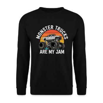 Les Monster Trucks sont ma jam vintage rétro - Sweat-shirt Unisexe - noir - Devant - Alina (178cm) & Michal (187cm)