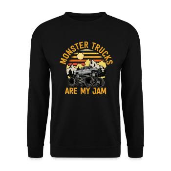 Les Monster Trucks sont ma jam vintage rétro - Sweat-shirt Unisexe - noir - Devant - Alina (178cm) & Michal (187cm)