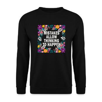 Mistakes Allow Thinking To Happen School Math - Unisex Sweatshirt - black - Front - Alina (178cm) & Michal (187cm)