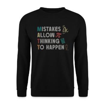 Mistakes Allow Thinking To Happen School Math - Unisex Sweatshirt - black - Front - Alina (178cm) & Michal (187cm)