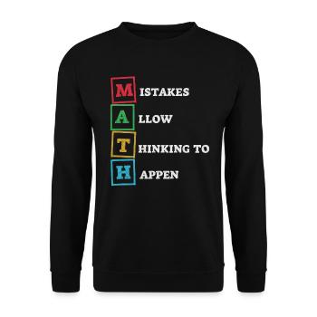 Mistakes Allow Thinking To Happen School Math - Unisex Sweatshirt - black - Front - Alina (178cm) & Michal (187cm)