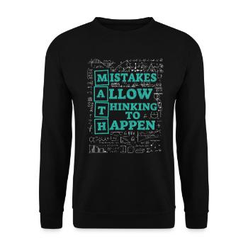 Mistakes Allow Thinking To Happen School Math - Unisex Sweatshirt - black - Front - Alina (178cm) & Michal (187cm)