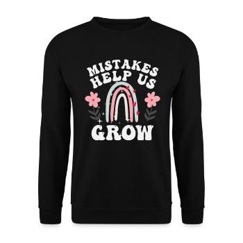 Mistakes Help Us Grow Back To School Motivational - Unisex Sweatshirt - black - Front - Alina (178cm) & Michal (187cm)