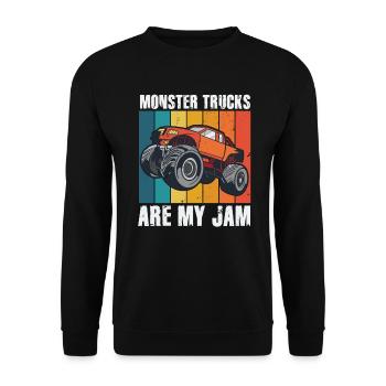 Monster Trucks Are My Jam Vintage Retro - Unisex Sweatshirt - black - Front - Alina (178cm) & Michal (187cm)