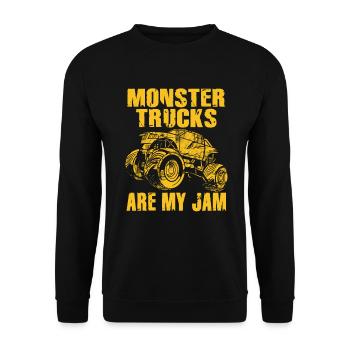 Monster Trucks Are My Jam Vintage Retro - Unisex Sweatshirt - black - Front - Alina (178cm) & Michal (187cm)