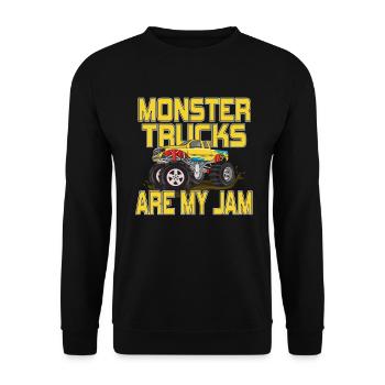 Monster Trucks Are My Jam Vintage Retro - Unisex Sweatshirt - black - Front - Alina (178cm) & Michal (187cm)