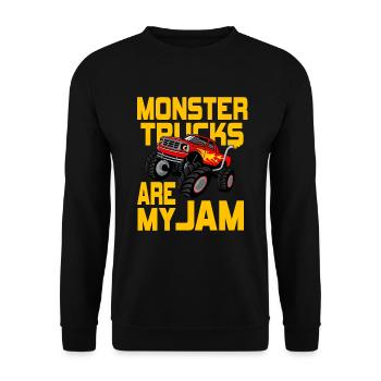 Monster Trucks Are My Jam Vintage Retro - Unisex Sweatshirt - black - Front - Alina (178cm) & Michal (187cm)