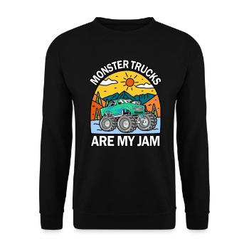Monster Trucks Are My Jam Vintage Retro - Unisex Sweatshirt - black - Front - Alina (178cm) & Michal (187cm)
