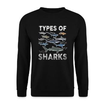 Types of Sharks. Marine Biology Sea Creatures - Unisex Sweatshirt - black - Front - Alina (178cm) & Michal (187cm)