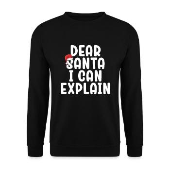 Dear Santa I Can Explain - Unisex Pullover - Schwarz - Vorne - Alina (178cm) & Michal (187cm)