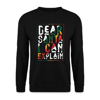 Dear Santa I Can Explain - Unisex Pullover - Schwarz - Vorne - Alina (178cm) & Michal (187cm)