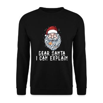 Dear Santa I Can Explain - Unisex Sweatshirt - black - Front - Alina (178cm) & Michal (187cm)