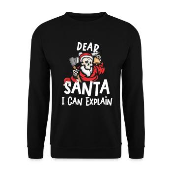 Dear Santa I Can Explain - Unisex Sweatshirt - black - Front - Alina (178cm) & Michal (187cm)
