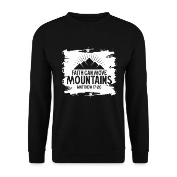 Christian Faith Can Move Mountains Jesus Christ - Unisex Sweatshirt - black - Front - Alina (178cm) & Michal (187cm)