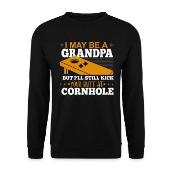 Je suis peut-être un grand-père, mais je vais quand même te botter les fesses - Sweat-shirt Unisexe - noir - Devant - Alina (178cm) & Michal (187cm)