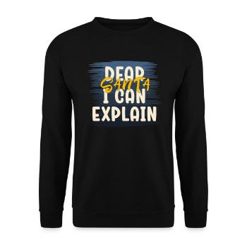 Dear Santa I Can Explain Xmas Naughty Matching - Unisex Pullover - Schwarz - Vorne - Alina (178cm) & Michal (187cm)