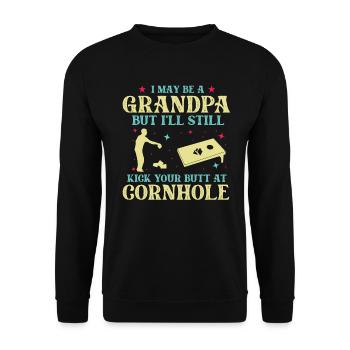 Je suis peut-être un grand-père, mais je vais quand même te botter les fesses - Sweat-shirt Unisexe - noir - Devant - Alina (178cm) & Michal (187cm)