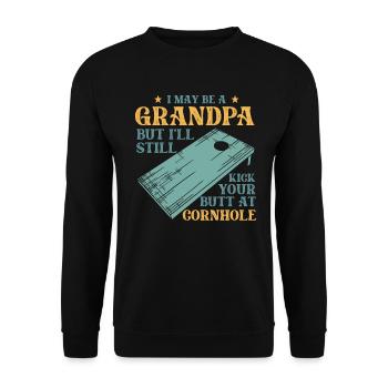 Je suis peut-être un grand-père, mais je vais quand même te botter les fesses - Sweat-shirt Unisexe - noir - Devant - Alina (178cm) & Michal (187cm)