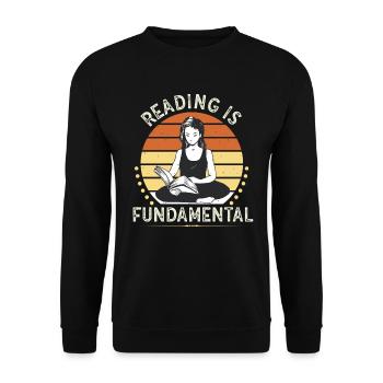 Reading Is Fundamental - Unisex Sweatshirt - black - Front - Alina (178cm) & Michal (187cm)