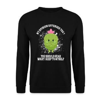 My Opinion Offended You Shirt Adult Humor Novelty - Unisex Sweatshirt - black - Front - Alina (178cm) & Michal (187cm)