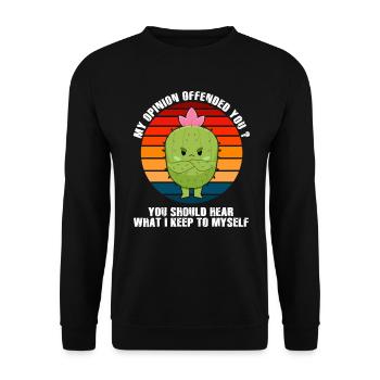 My Opinion Offended You Shirt Adult Humor Novelty - Unisex Sweatshirt - black - Front - Alina (178cm) & Michal (187cm)