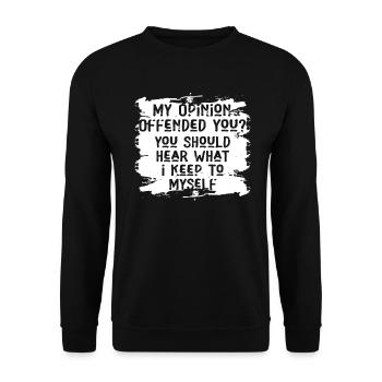 My Opinion Offended You Shirt Adult Humor Novelty - Unisex Sweatshirt - black - Front - Alina (178cm) & Michal (187cm)