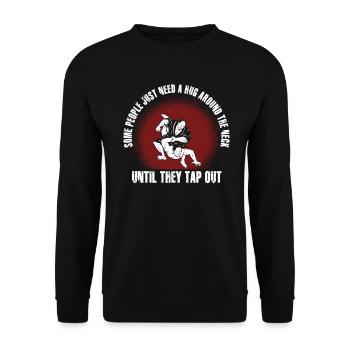 Some People Just Need A Hug Cage Fighter - Unisex Sweatshirt - black - Front - Alina (178cm) & Michal (187cm)