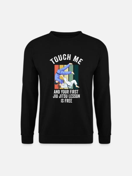 Dotknij mnie, a twoja pierwsza lekcja jiu jitsu jest bezpłatna - Bluza unisex - czarny