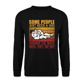Some People Just Need A Hug Cage Fighter - Unisex Sweatshirt - black - Front - Alina (178cm) & Michal (187cm)