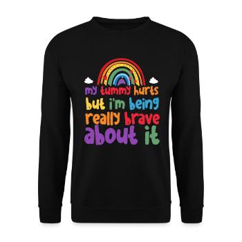 My Tummy Hurts But I'm Being Really Brave About It - Unisex Sweatshirt - black - Front - Alina (178cm) & Michal (187cm)