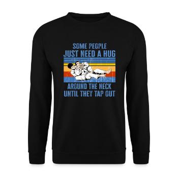 Some People Just Need A Hug Cage Fighter - Unisex Sweatshirt - black - Front - Alina (178cm) & Michal (187cm)