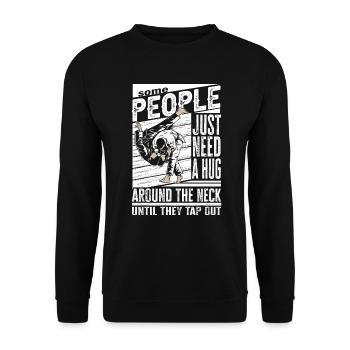 Some People Just Need A Hug Cage Fighter - Unisex Sweatshirt - black - Front - Alina (178cm) & Michal (187cm)