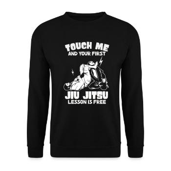 Touchez-moi et votre première leçon de Jiu Jitsu est gratuite - Sweat-shirt Unisexe - noir - Devant - Alina (178cm) & Michal (187cm)