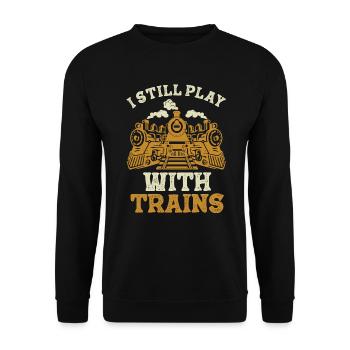 Je joue toujours avec les conducteurs de locomotives de trains - Sweat-shirt Unisexe - noir - Devant - Alina (178cm) & Michal (187cm)
