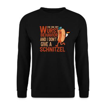 I Am On My Sausage Behavior - Unisex Sweatshirt - black - Front - Alina (178cm) & Michal (187cm)